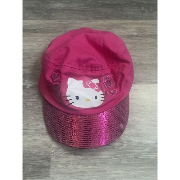 Hello Kitty Youth Pink Hat with Sequin Bill Cadet Style Clean - Picture 2 of 5